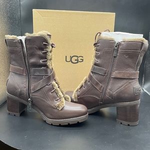 Ugg Ingrid Shearling Style Biker Combat  Boot